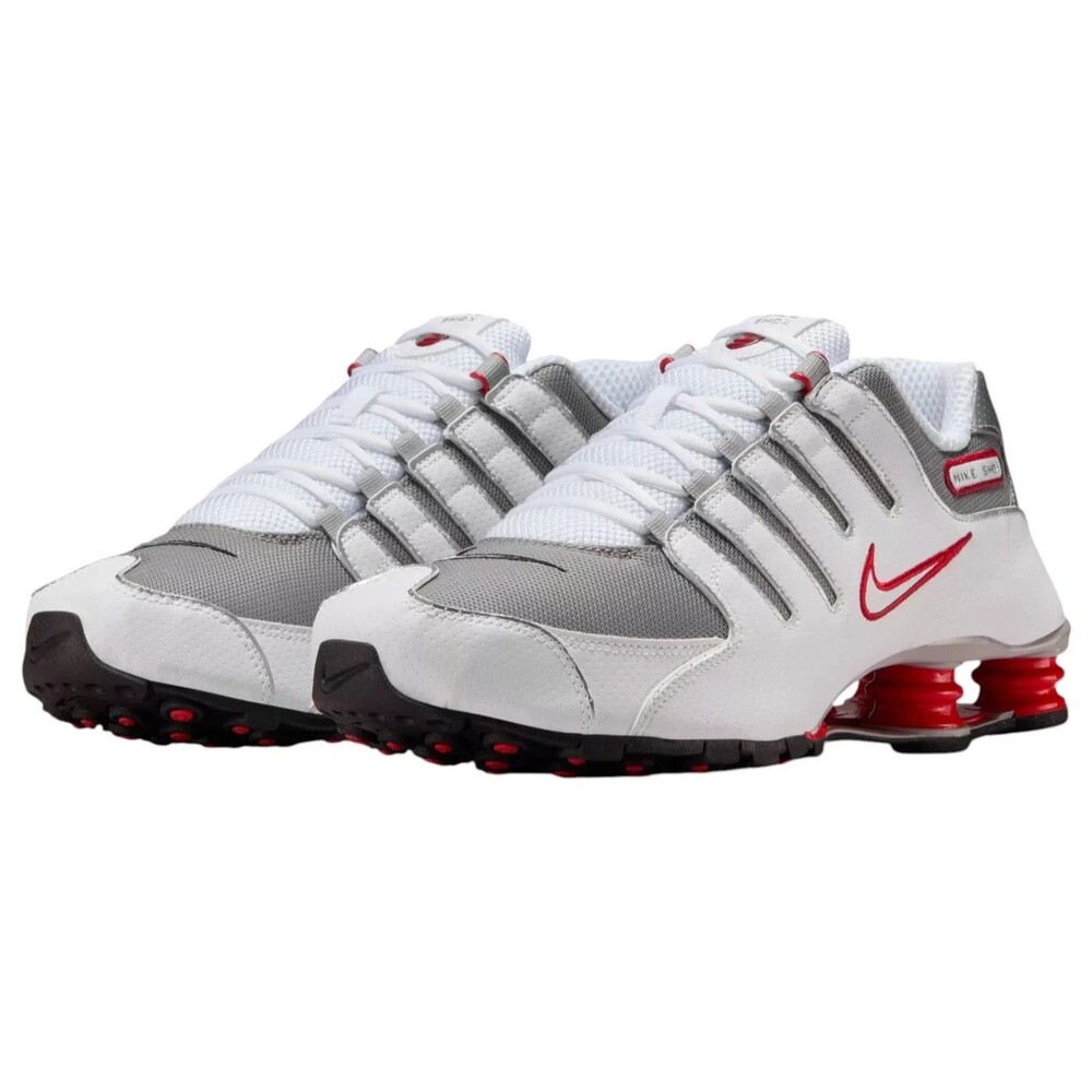 Nike Shox NZ Shoes White/Metallic Silver/Sport Red Men's Size 11 - (378341-104) - Picture 6 of 8